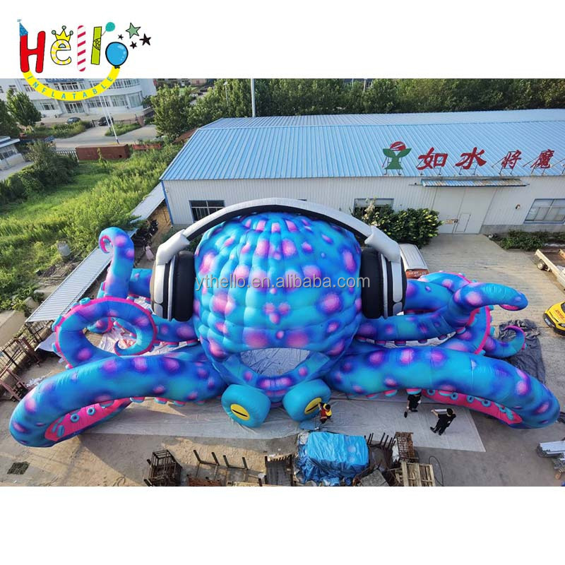 Ocean Event Inflatable Customized DJ Octopus Booth Concession Tent