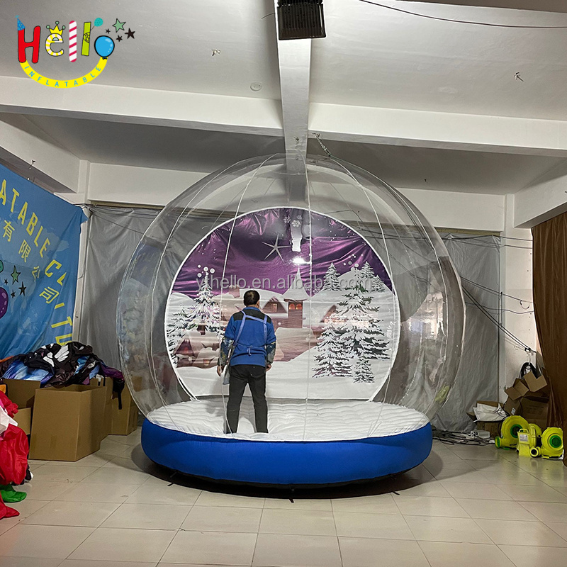 Christmas Decoration Transparency Giant Inflatable Snow Ball For Amusement Park