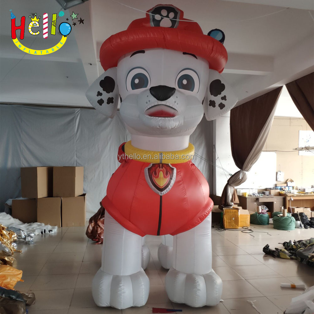 Custom Inflatable Cartoon Animal Image Green Hat Clothes inflatable dalmatian dog