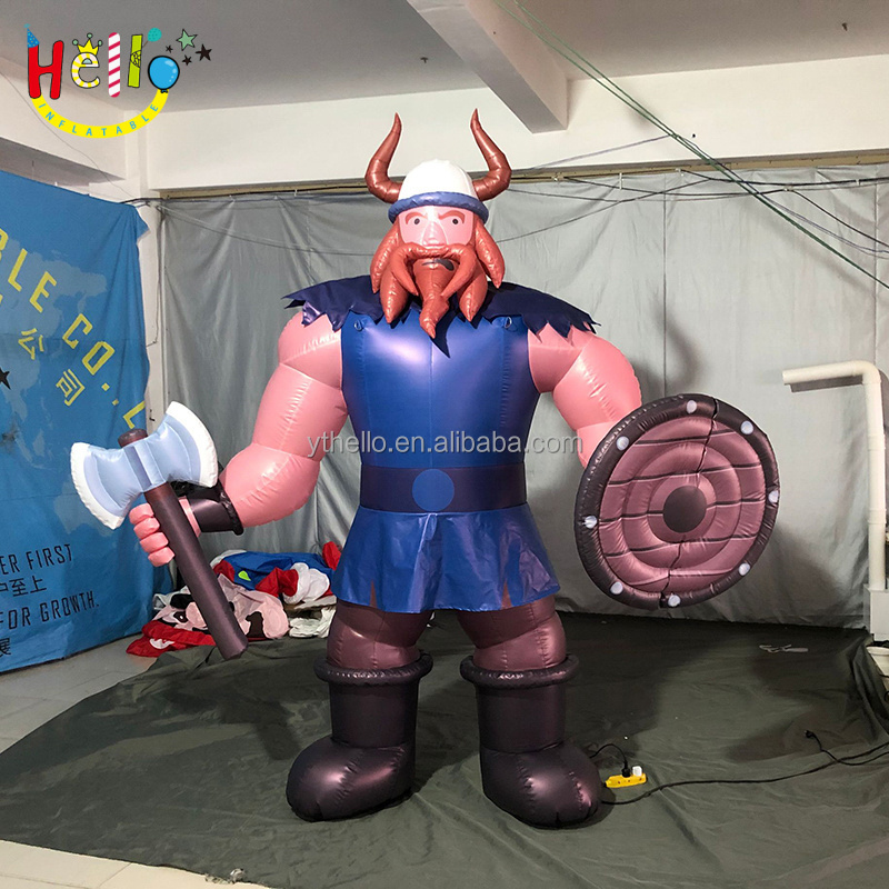 wholesale custom Inflatable pirate mascot doll 3D figure warrior cartoon inflatable viking