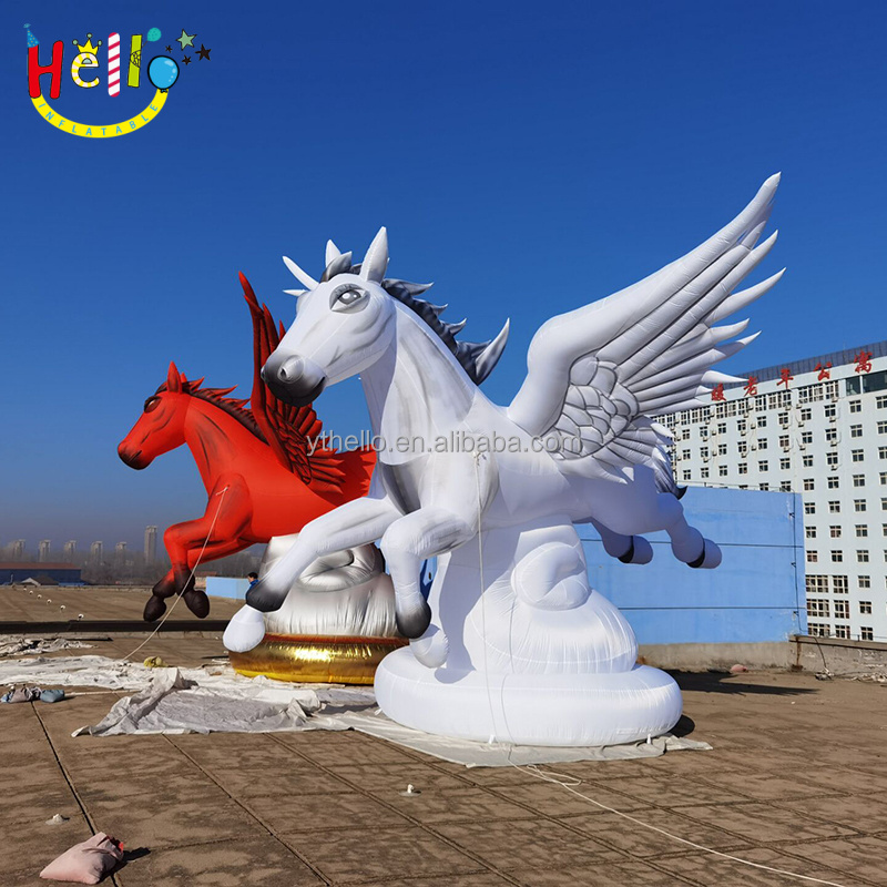 Giant flying inflatable jumping horse with wings inflatable unicorn for outdoor advertising event party show