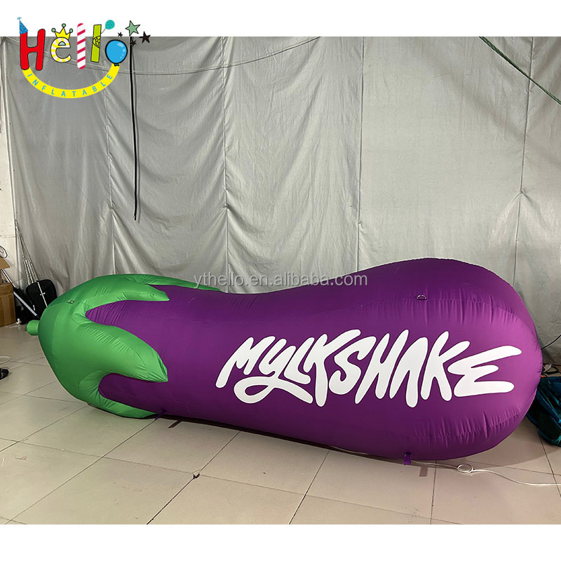 Customized Giant Inflatable Fruits Vegetables Advertising Decoration Inflatable Eggplant With Logo