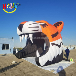 custom design tiger head entrance football inflatable mascot tunnels