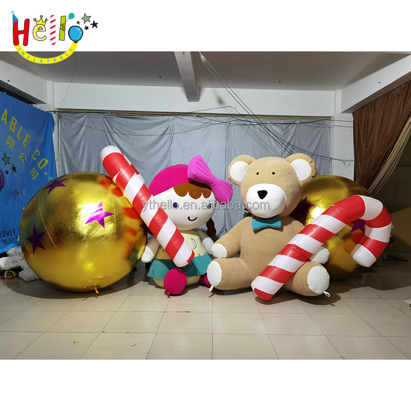 Holiday Living Christmas Decoration LED Giant Inflatable Teddy Bear With Candy