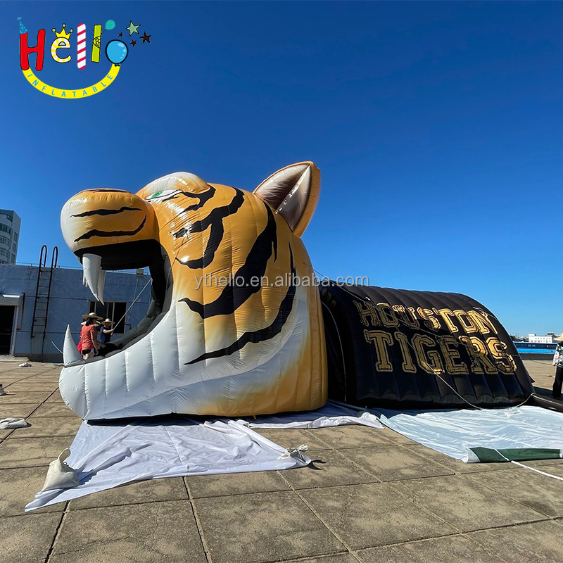 Customized stadium sports games mascot entrance inflatable tiger football tunnel