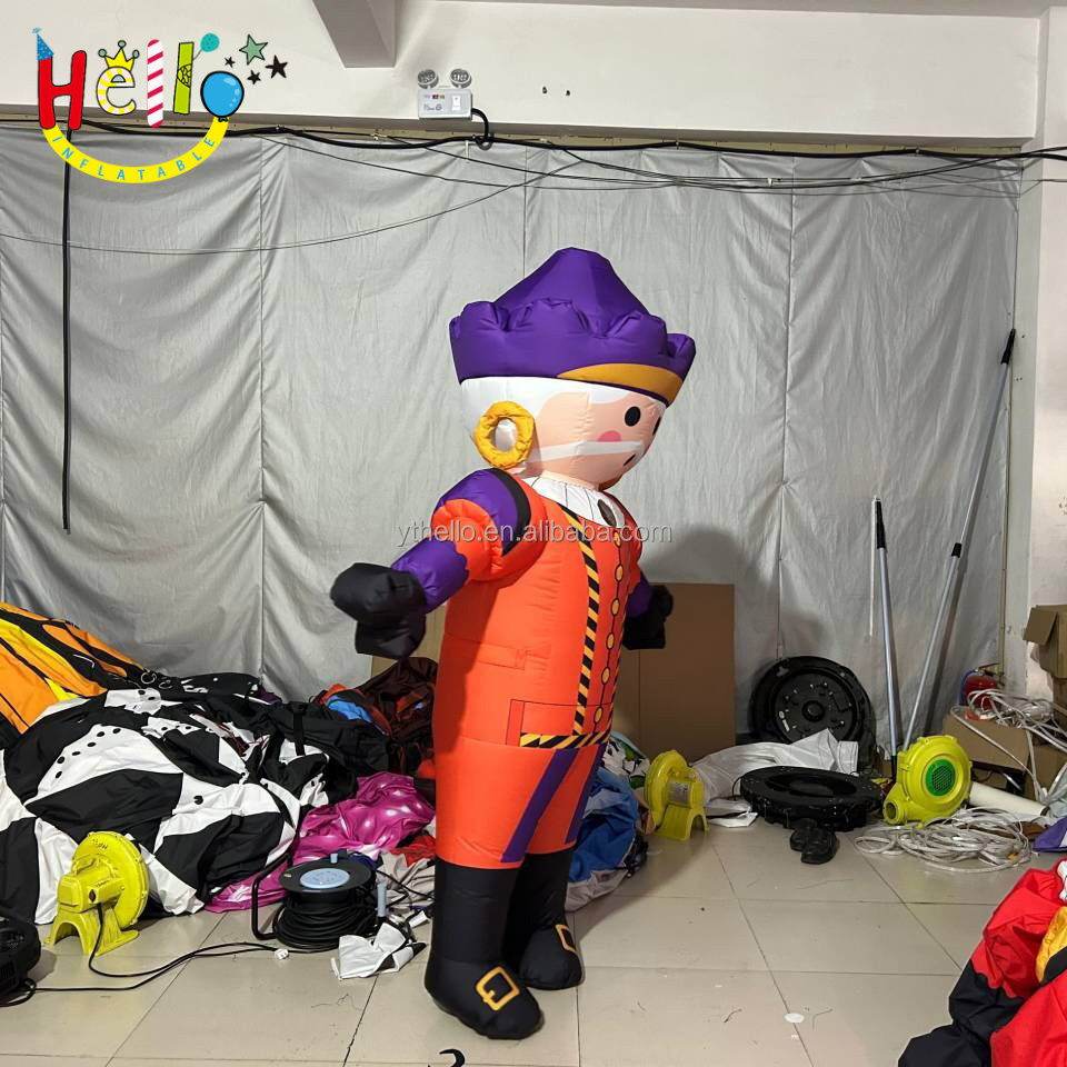 Hot Sale Inflatable Cartoon Character Costume Orange Clothes Purple Hat Inflatable Prince Costume