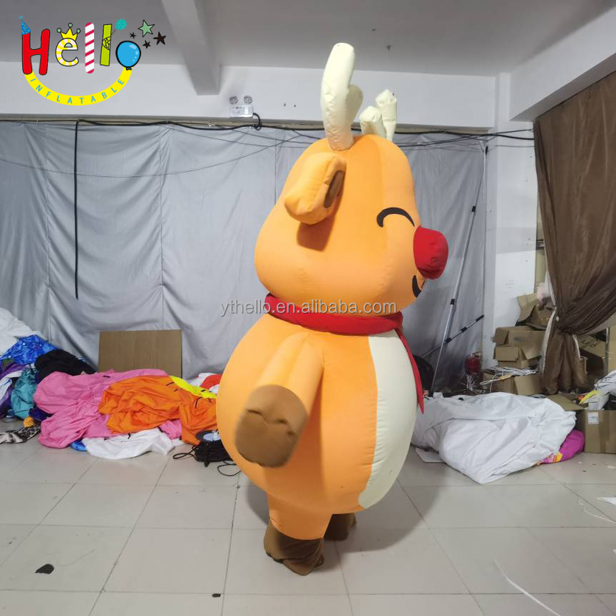 Parade Performance Walking Inflatable Moving Cartoon Inflatable Reindeer Costume