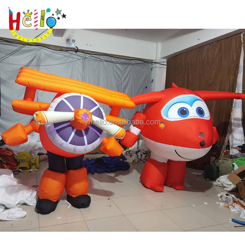 High Quality Inflatable Cartoon Costume Red Orange Inflatable Aircraft Costume