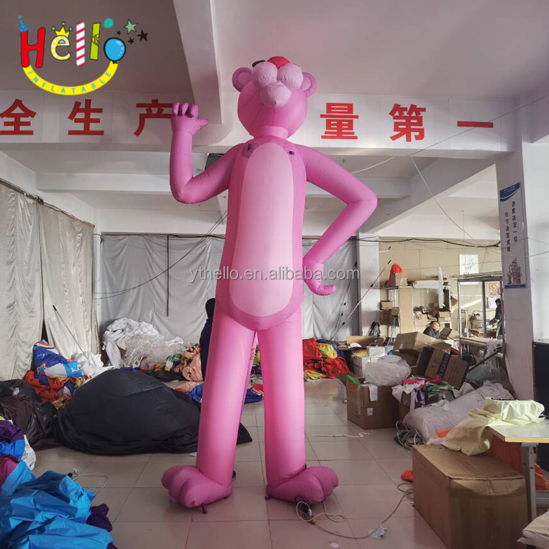 Hot Sale Inflatable Cartoon Animal Model Pink Standing Inflatable Panther