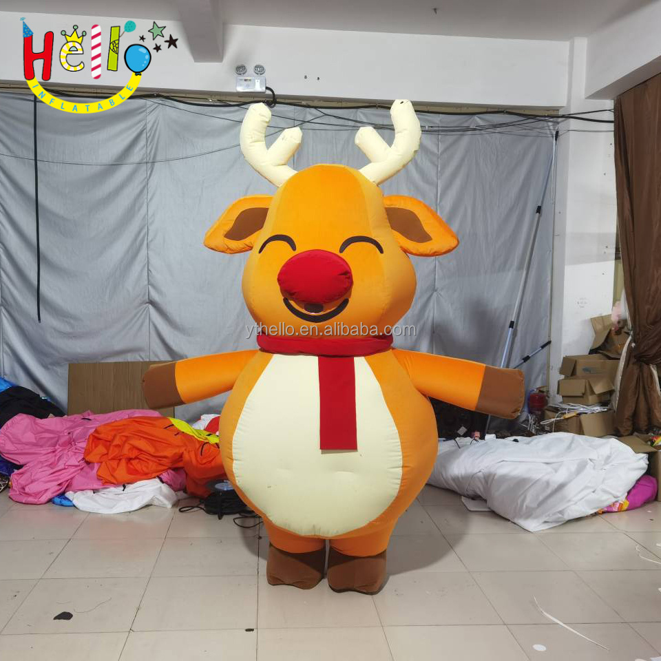 Parade Performance Walking Inflatable Moving Cartoon Inflatable Reindeer Costume