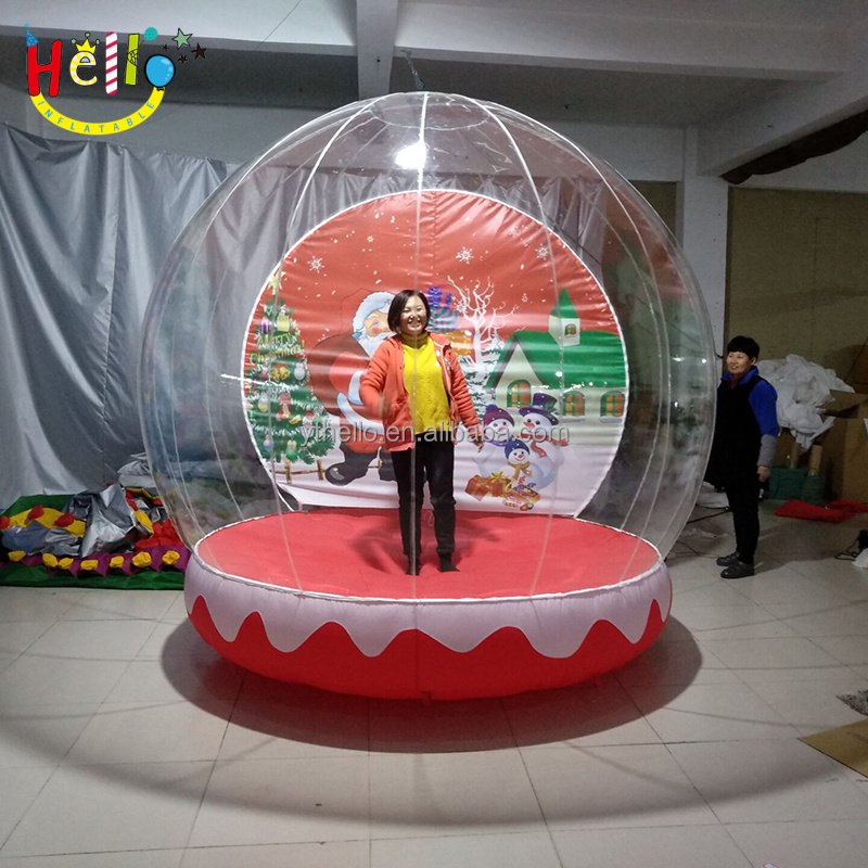 Giant Snow Globe Bubble Tent House , Inflatable grottos Human Size Snow Globe big inflatable Christmas globe For Sale