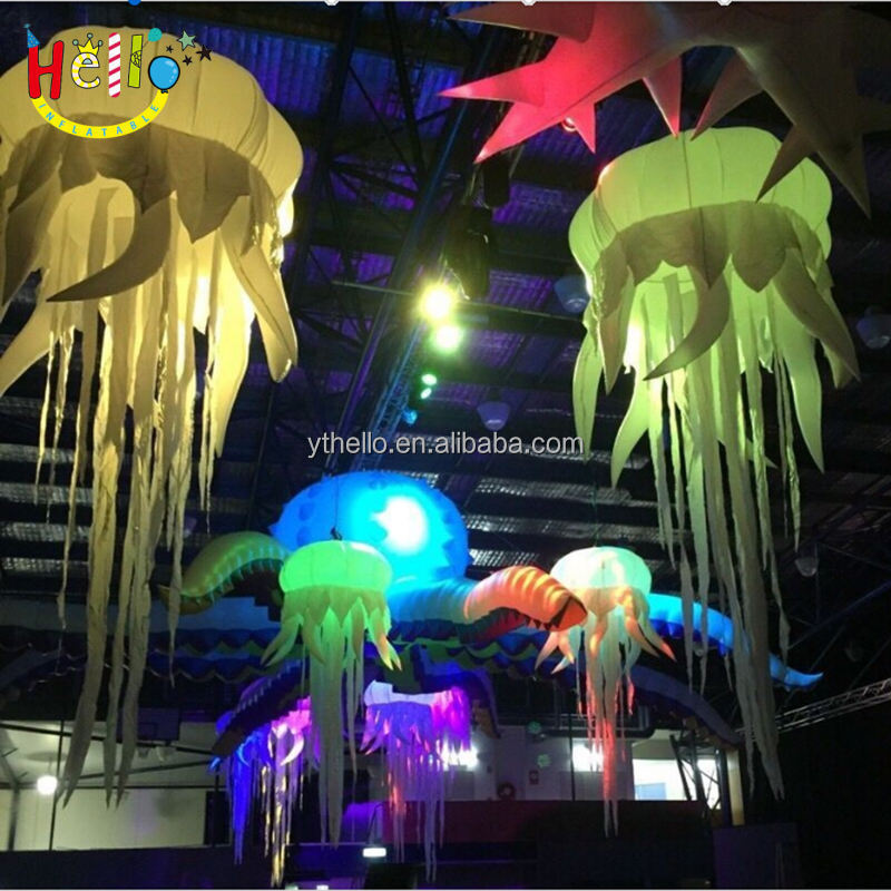 Inflatable light up jellyfish balloon, LED illuminated blow up jellyfish , LED jellyfish for decorations