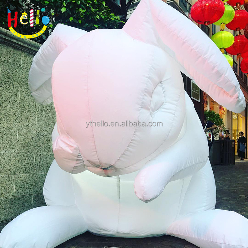 Easter Decoration Inflatable White Rabbit for Festival, Giant Inflatable Bunny Rabbit for Art