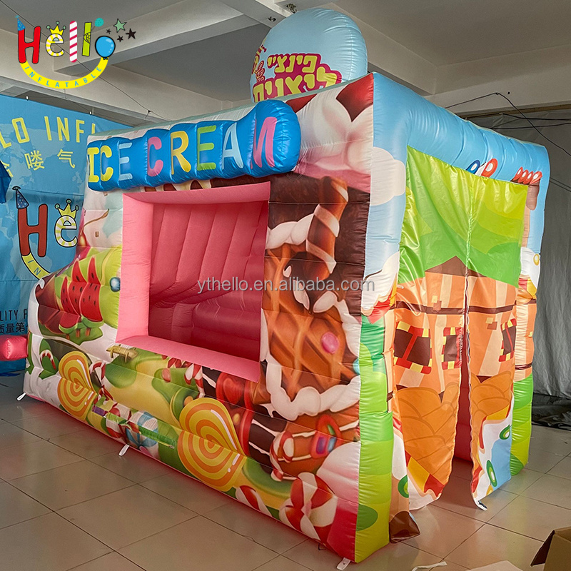 Portable inflatable ice cream booth dining car tent inflatable food truck for advertising promotion