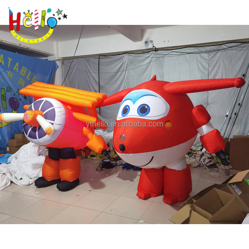 High Quality Inflatable Cartoon Costume Red Orange Inflatable Aircraft Costume