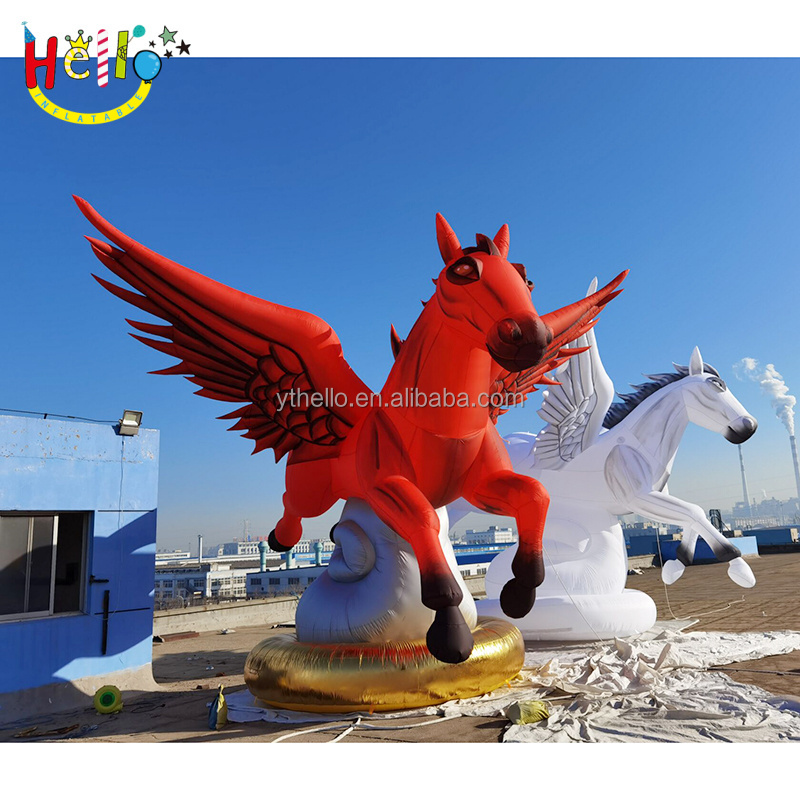 Giant flying inflatable jumping horse with wings inflatable unicorn for outdoor advertising event party show