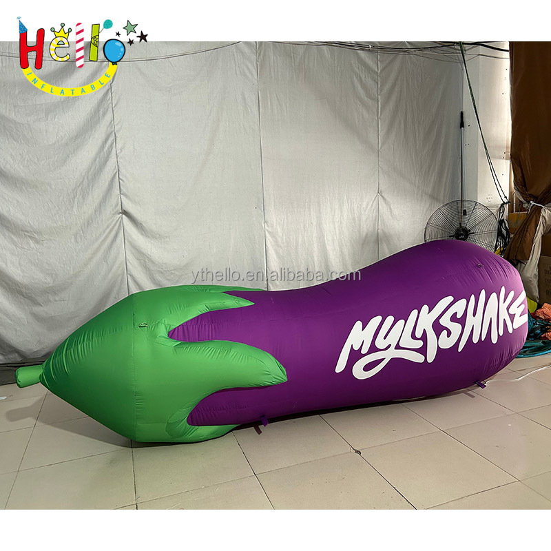 Customized Giant Inflatable Fruits Vegetables Advertising Decoration Inflatable Eggplant With Logo