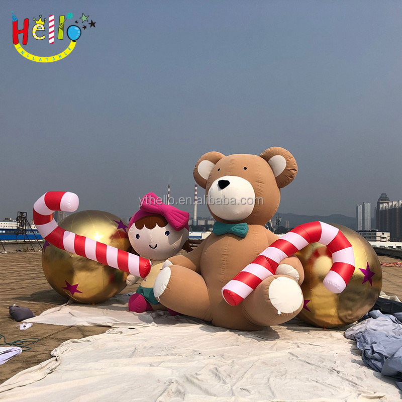 Holiday Living Christmas Decoration LED Giant Inflatable Teddy Bear With Candy