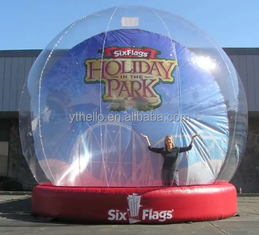 Giant Snow Globe Bubble Tent, Inflatable grottos Human Size Snow Globe big inflatable Christmas globe For Sale