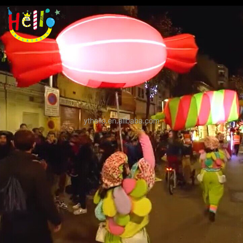 Carnival Inflatable Parade Costume Walking Inflatable Candy Costume With Led Light