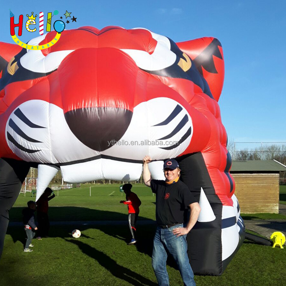 hot sell inflatable tiger head tunnel tent inflatable tunnel tent for event