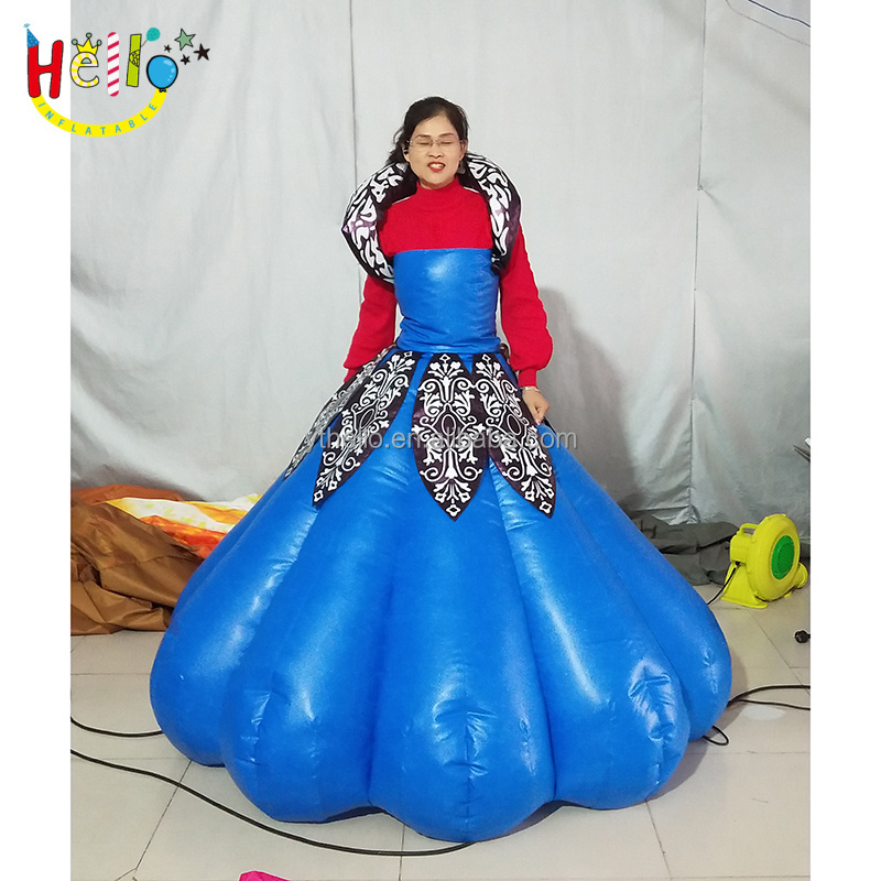 Customized Gorgeous Inflatable Skirt / Air Durable Suit / Inflatable Blue Princess Dress