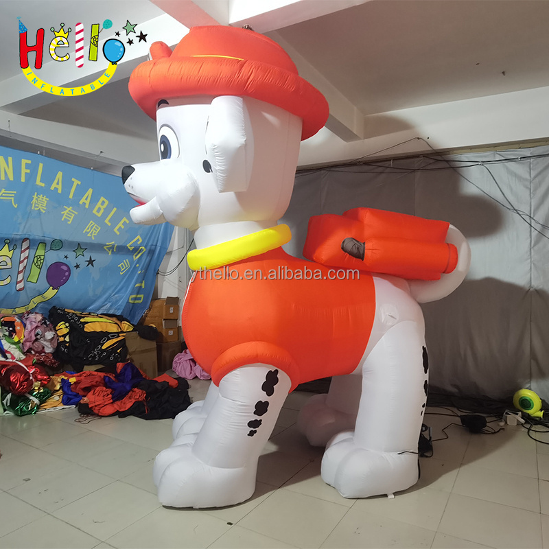 Custom Inflatable Cartoon Animal Image Green Hat Clothes inflatable dalmatian dog