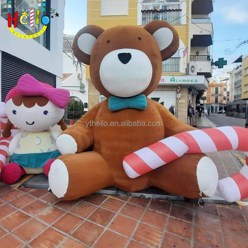 Holiday Living Christmas Decoration LED Giant Inflatable Teddy Bear With Candy