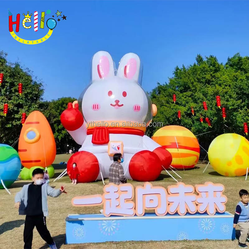 Easter Decoration Inflatable White Rabbit for Festival, Giant Inflatable Bunny Rabbit for Art