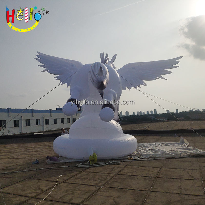 white Horse Inflatable Customized Giant Inflatable Horse With Wing