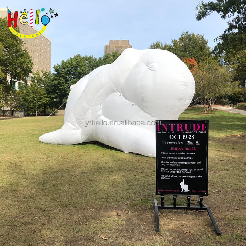 Easter Decoration Inflatable White Rabbit for Festival, Giant Inflatable Bunny Rabbit for Art