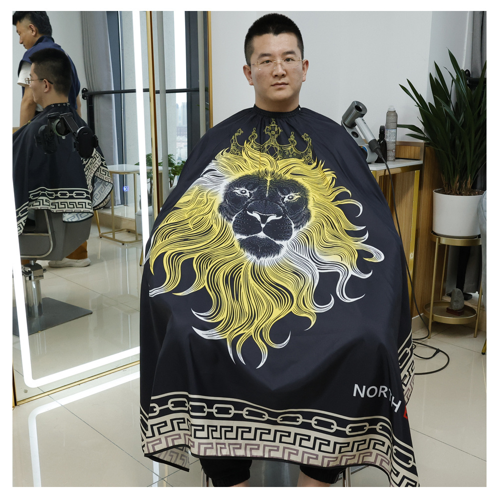 Wholesale Custom Logo full Printed Waterproofing Hairdresser Salon Barber Cape with Logo