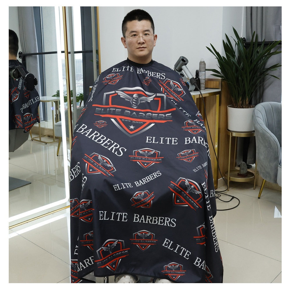 Wholesale Custom Logo full Printed Waterproofing Hairdresser Salon Barber Cape with Logo