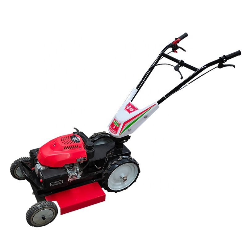 gasoline grass lawn mower with steel chassis for large grassland