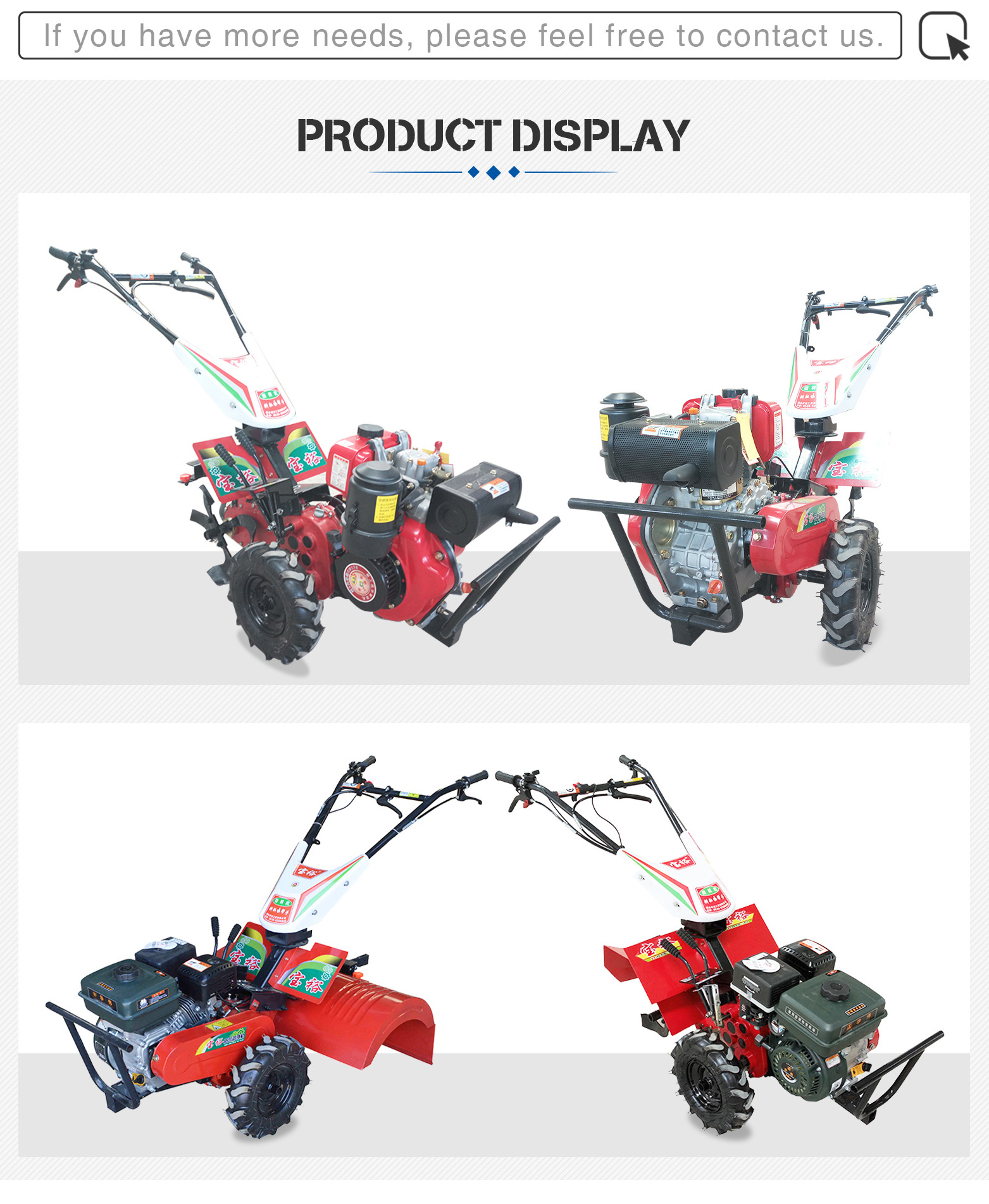 Farm Mini Rotavator Cultivator Machinery Agriculture Land Rotary Hand Cultivator