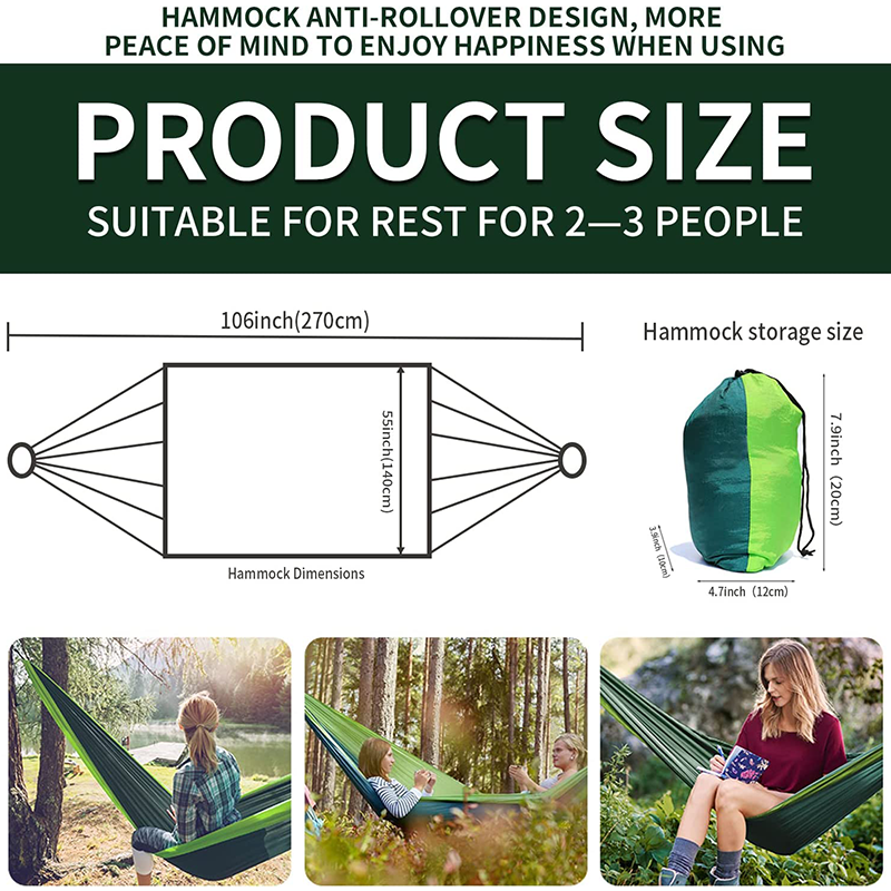 Outdoor Cheap Portable 210T Ripstop Nylon Fabric Travel Camping Hammock Swings