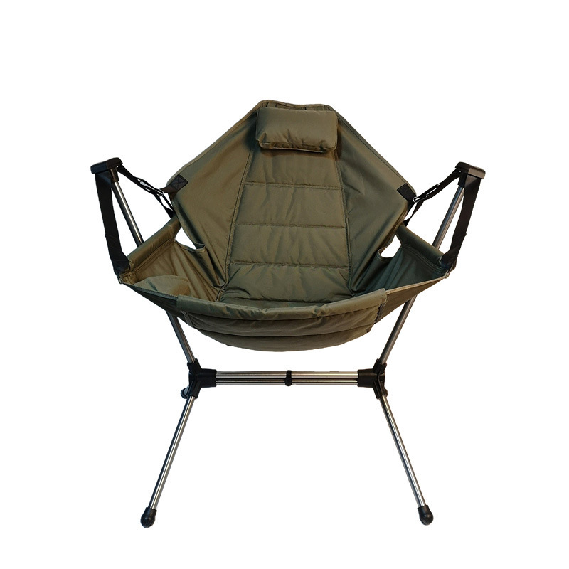 Ultralight Custom Logo Rocking Recliner Folding Rocking Aluminum Frame Camping Hammock Chair