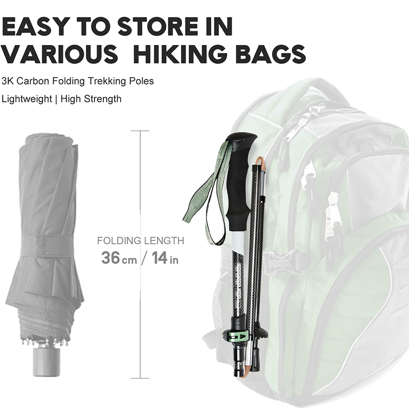 Aluminum Quick Adjustable Locks Comfort Handle Padded Strap Telescopic Trekking Pole Flexible Walking Stick