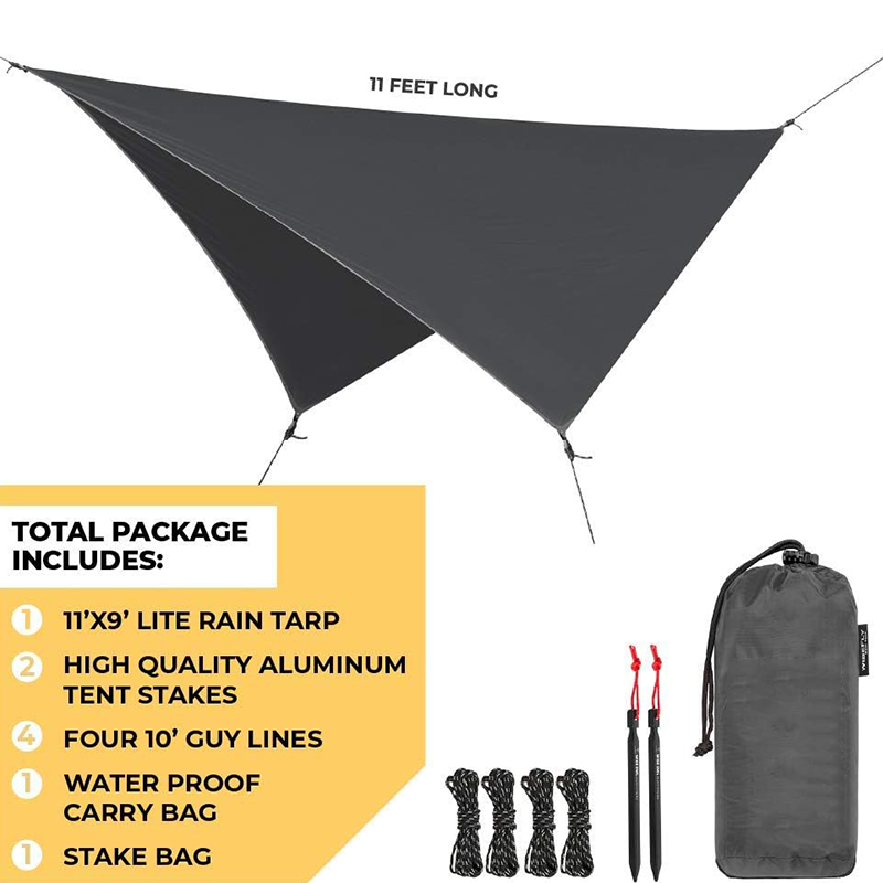 Custom Logo Hammock Rain Fly Camping Tarp Waterproof Lightweight Backpacking Rain Tarp Shelter