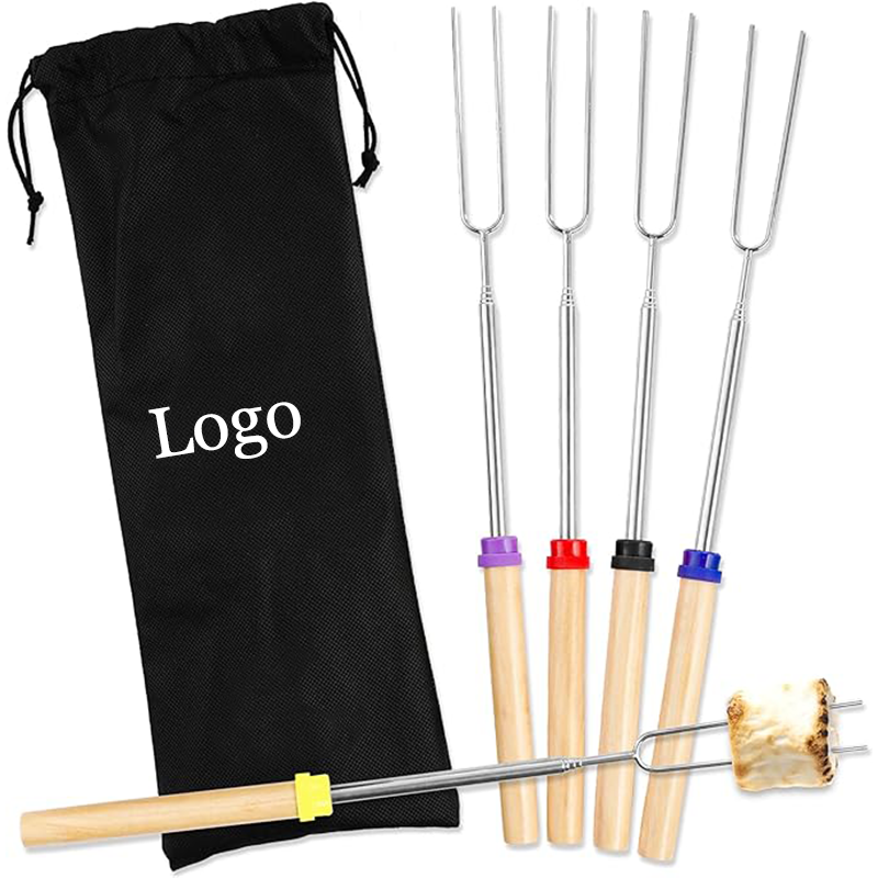 Factory Hot Selling Outdoor mores Skewers for Fire Pit Kit Hot Dog Camping Accessories Campfire Marshmellow 32 Inch Long Fork