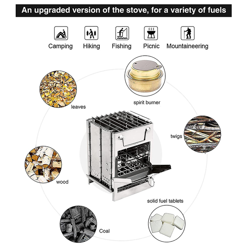 Portable Firewood Outdoor BBQ Kitchen Rocket Stove Herd Firewood Stove Portable Camping Stove