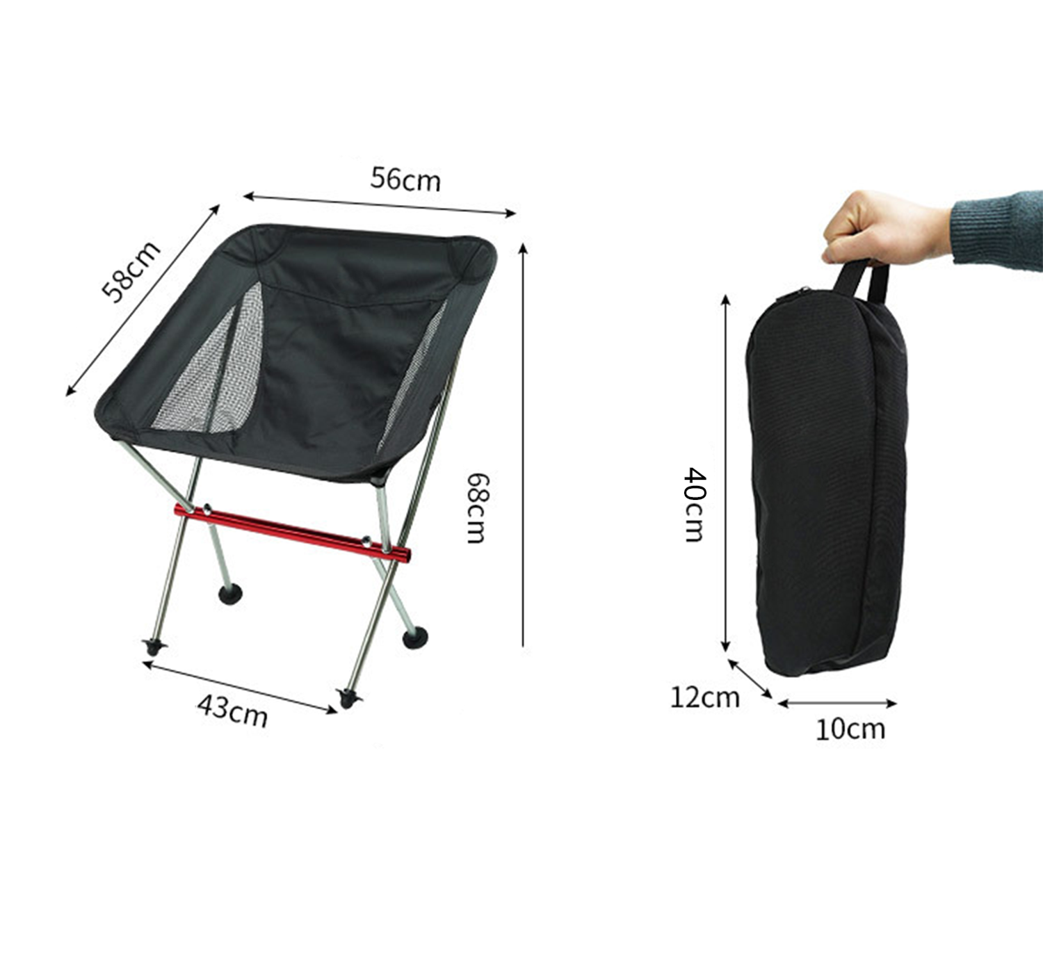 7075 Aluminum Frame Portable Folding Rocking Camping Chair with Footrest and Attached Table