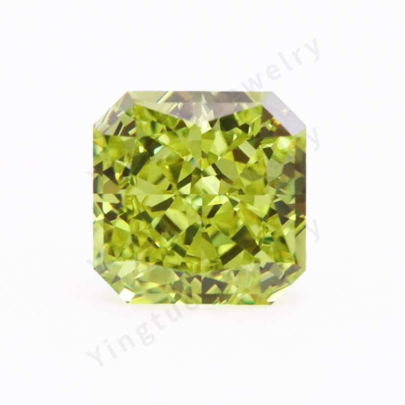 Bulk Apple Green Ice Crushed Cut CZ Stone Octagon Loose Cubic Zirconia Gemstone