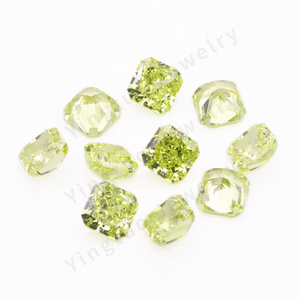 Bulk Apple Green Ice Crushed Cut CZ Stone Octagon Loose Cubic Zirconia Gemstone