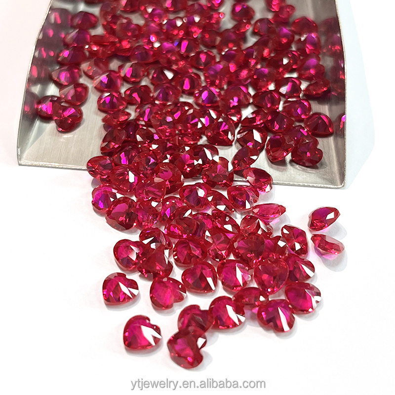 Yingtuo Jewelry Lab Created Red 5# Corundum Bulk Stone Wholesales Price Fancy Cut All Sizes Loose Gemstones Ruby