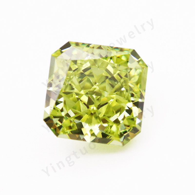 Bulk Apple Green Ice Crushed Cut CZ Stone Octagon Loose Cubic Zirconia Gemstone