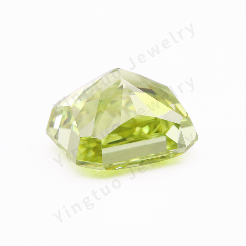 Bulk Apple Green Ice Crushed Cut CZ Stone Octagon Loose Cubic Zirconia Gemstone