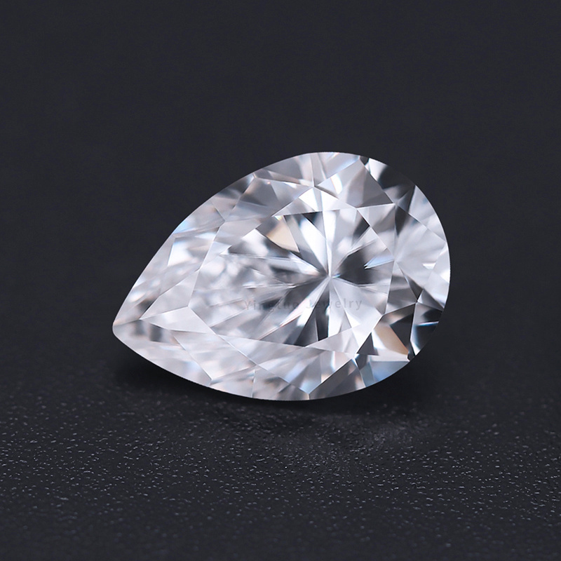 Pear Cut Gra Certificate Synthetic Stone White Color Vvs Gemstone Loose Moissanite For Jewelry