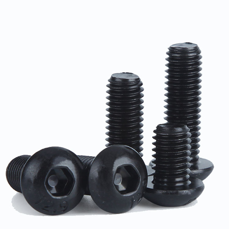 Fastener Factory Direct Supply Costom Black Oxide Black Zinc Plated ISO7380 Hex Socket Button Head Security Cap Screw Bolt