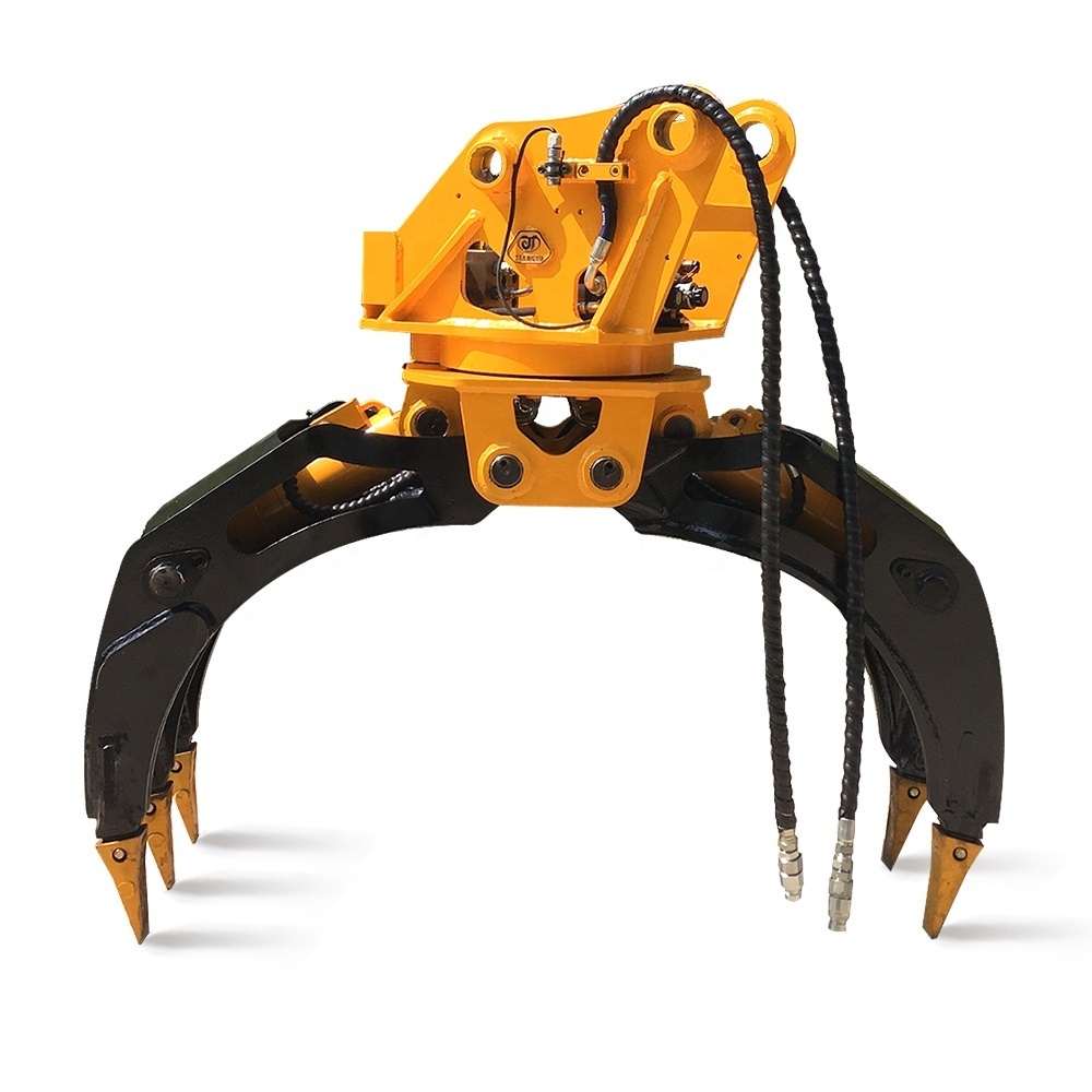 360 Degree Rotating Excavator Hydraulic Log Grapple Stone Grab